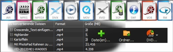Prism Videodatei Format-Konvertersoftware Videotypen-Screenshot